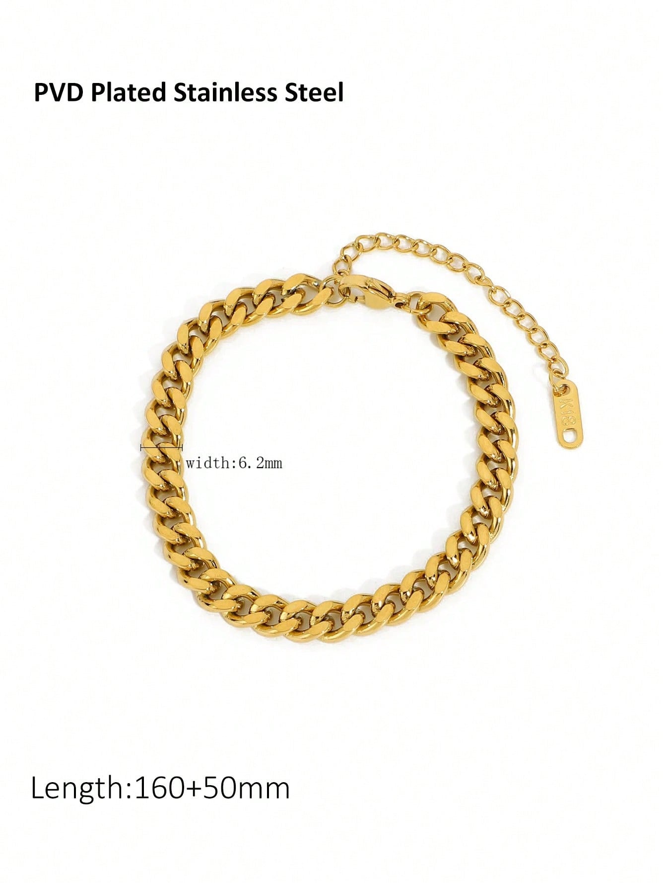 Trendy Chain Metal Chunky Titanium Steel Bracelet For Women