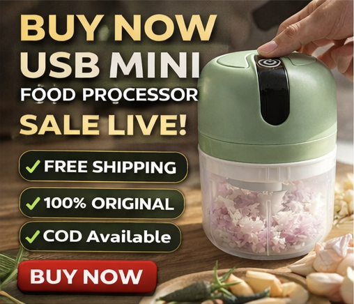 Drumstone Wireless USB Rechargeable Mini Electric Garlic Chopper – 250ml, 3-Blade Food Processor | Portable, BPA-Free, for Onion, Ginger, Vegetables