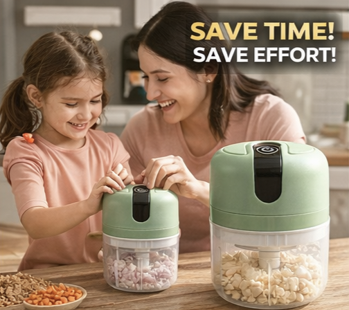 Drumstone Wireless USB Rechargeable Mini Electric Garlic Chopper – 250ml, 3-Blade Food Processor | Portable, BPA-Free, for Onion, Ginger, Vegetables