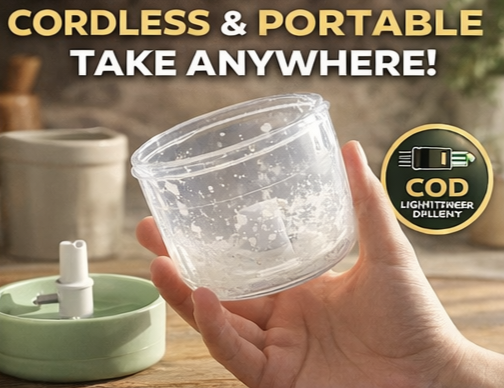 Drumstone Wireless USB Rechargeable Mini Electric Garlic Chopper – 250ml, 3-Blade Food Processor | Portable, BPA-Free, for Onion, Ginger, Vegetables