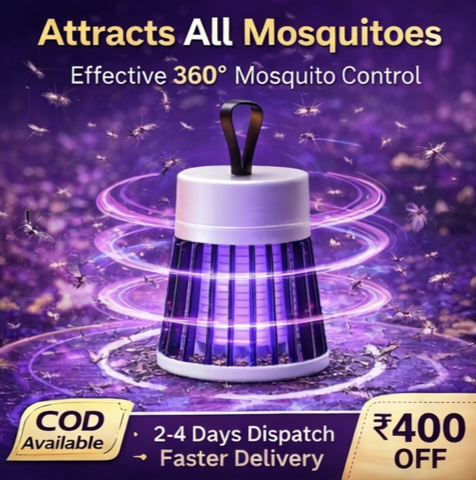 Mosquito Killer Lamp for Home with UV Light | Silent Automatic LED Mosquito Trap for Bedroom Living Room & Large Rooms | Indoor Mosquito Lamp Killer for Home Use