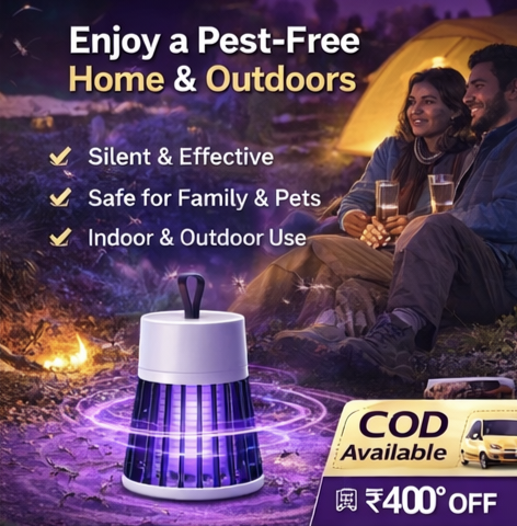 Mosquito Killer Lamp for Home with UV Light | Silent Automatic LED Mosquito Trap for Bedroom Living Room & Large Rooms | Indoor Mosquito Lamp Killer for Home Use