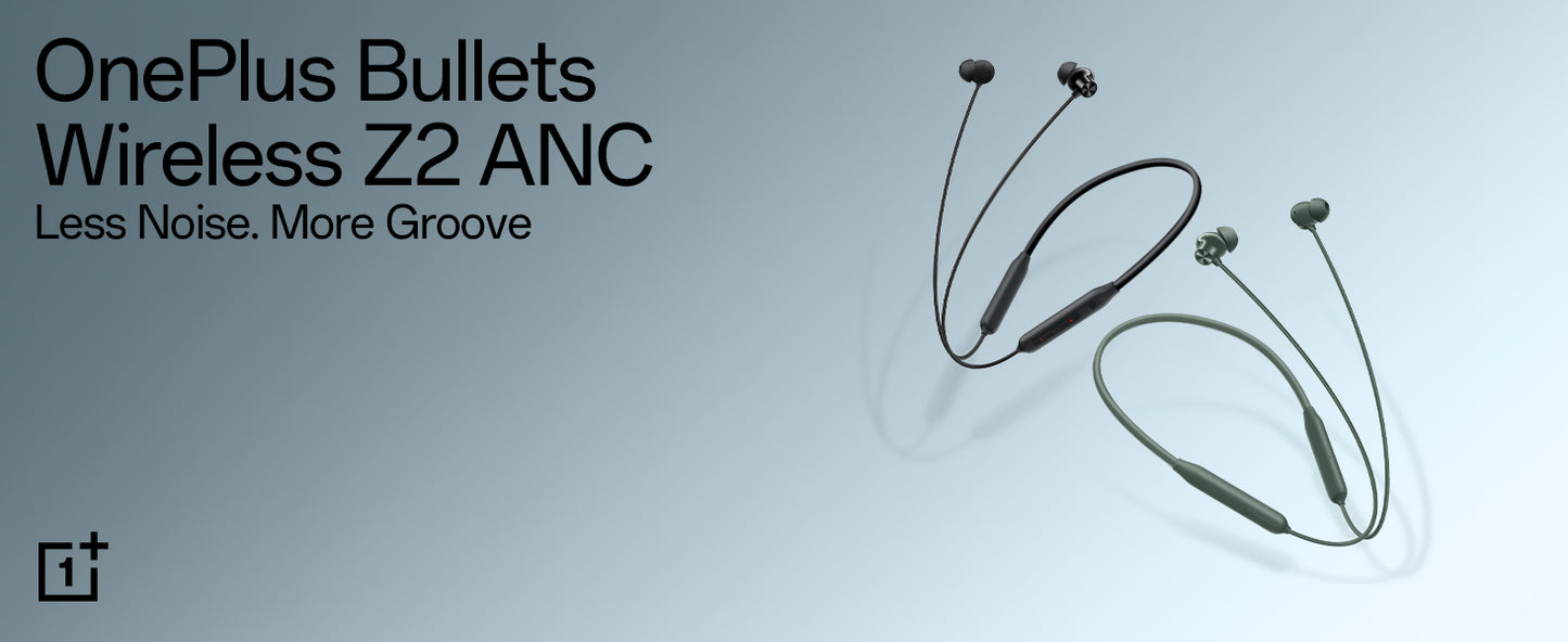 OnePlus Bullets Wireless Z2 ANC Bluetooth in Ear Earphones with Mic, 45dB Hybrid ANC, Bombastic Bass - 12.4 mm Drivers, 10 Mins Charge - 20 Hrs Music, 28 Hrs Battery