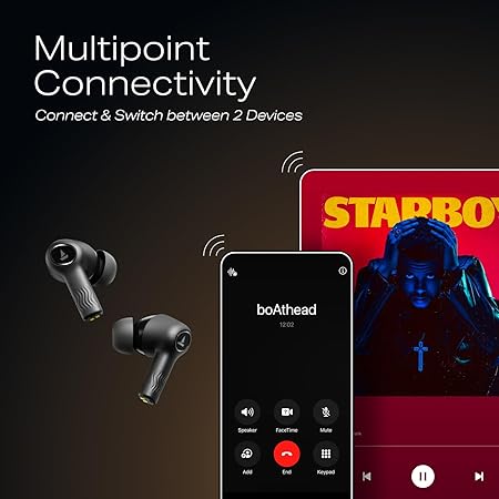 Boat Nirvana Ion ANC Pro, Hi-Res Audio LDAC,ANC(~32dB), 120Hrs Battery, App Support, Fast Charge, v5.3 Bluetooth TWS in Ear Earbuds Wireless Earphones with mic