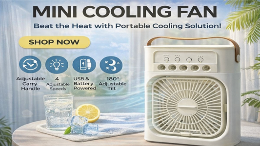 Cooler for Room Cooling Mini AC Portable Mini Fan Artic Cooler with 7 Colors LED Light, 1/2/3 H Timer,Rotate 3 Wind Speeds and 3 Spray Modes for Office,Home,Dorm,Travel