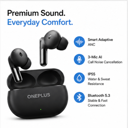OnePlus Nord Buds 3 Pro Truly Wireless Bluetooth Earbuds with Upto 49dB Active Noise Cancellation,12.4mm Dynamic Drivers,10mins for 11Hrs Fast Charging with Upto 44Hrs Music Playback